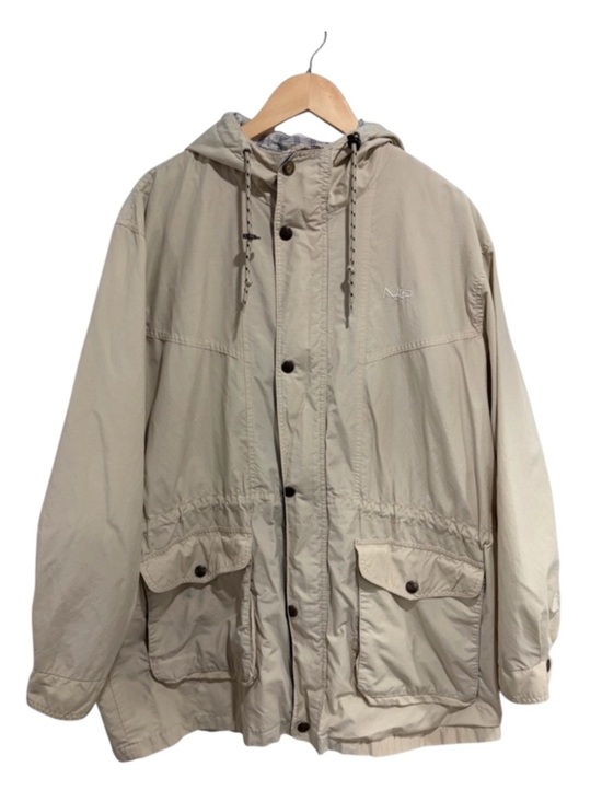 Northern Reflections Jackets & Blazers - Vintage Women’s Northern Reflections Light Beige Hooded Jacket Pockets